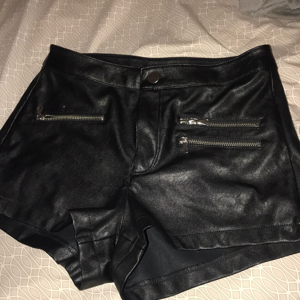 Leather shorts